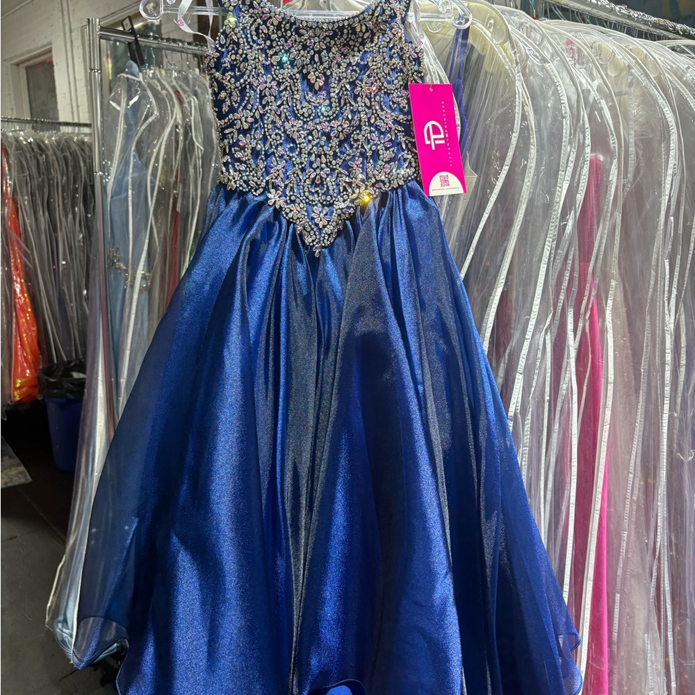 Dazzling Royal Blue Kids Dress with Beaded Bodice